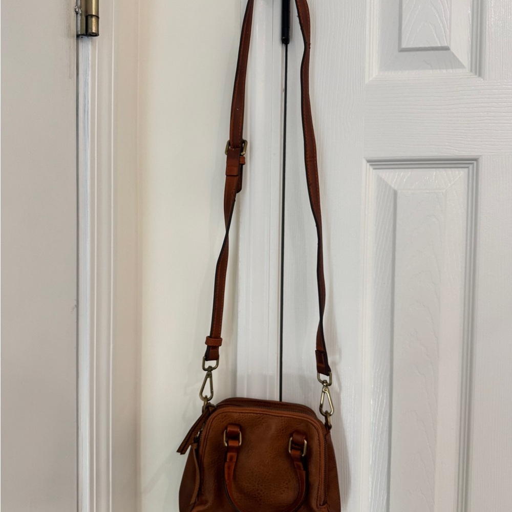 Free People Tan Leather Crossbody Bag